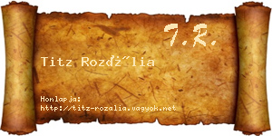 Titz Rozália névjegykártya